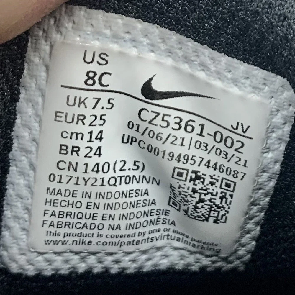 Nike Tanjun Hook &‎ Loop Slide On Toddler Athletic Sneakers 8C / CZ5361-002